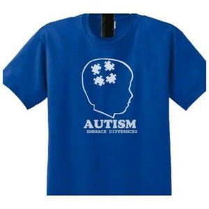new large Austism Austistic awareness embrace difference tshirt